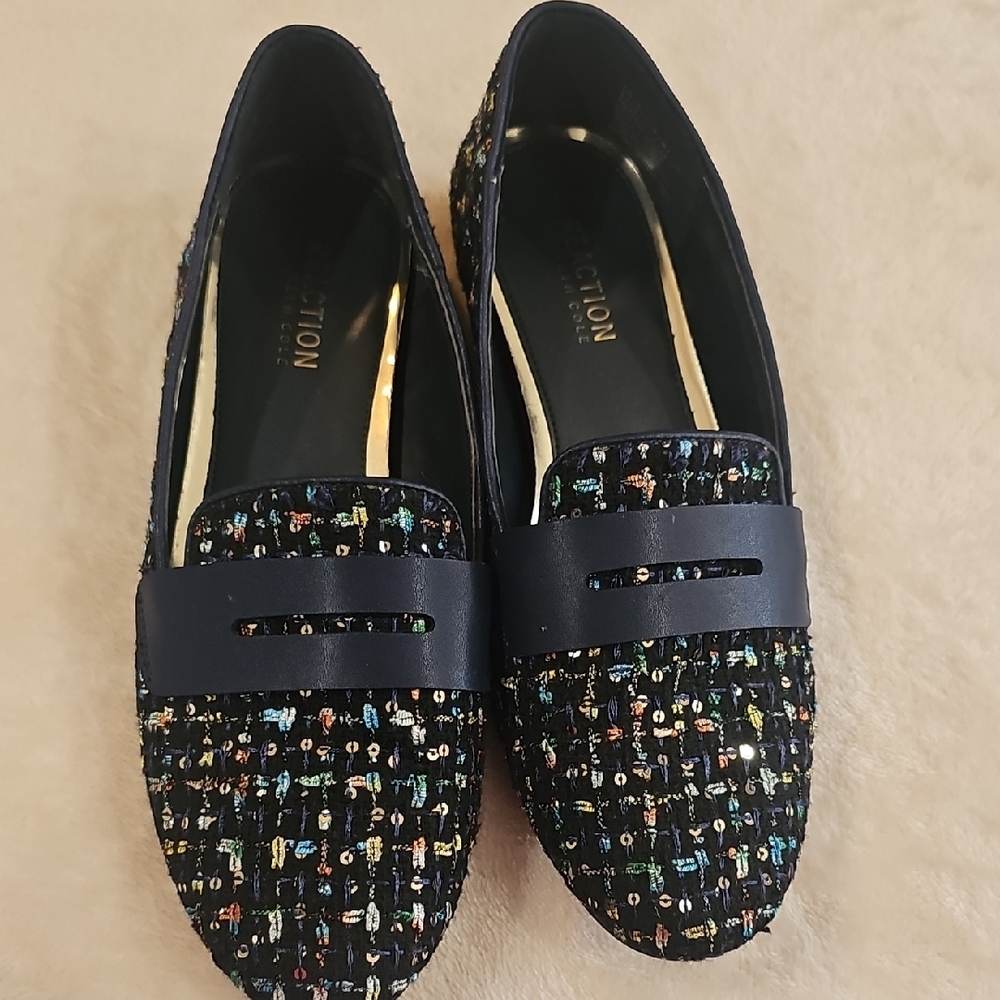 Kenneth Cole Reaction Women's Loafers - Black with Multicolor Pattern